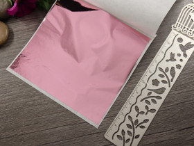 Lehtimetalli-arkki, 9x8cm, vaaleanpunainen, 10arkkia