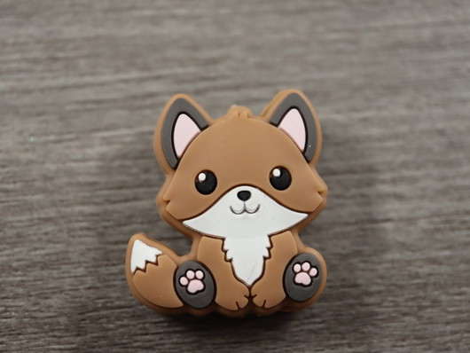 Silikonihelmi kettu, 30x26mm, ruskea, 1kpl