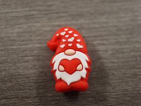 Silikonihelmi tonttu, 30x19mm, punainen, 1kpl