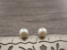 Helmiäislasihelmi, 8mm, valkoinen, 20kpl