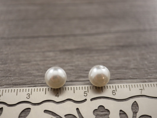 Helmiäislasihelmi, 8mm, valkoinen, 20kpl