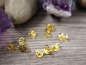 Korvakorun  tausta 6x4mm, 18K/kulta, 10kpl