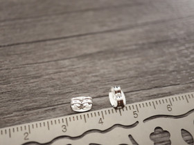 Korvakorun tausta, 6x4.5mm, kirkashopea/925, 10kpl