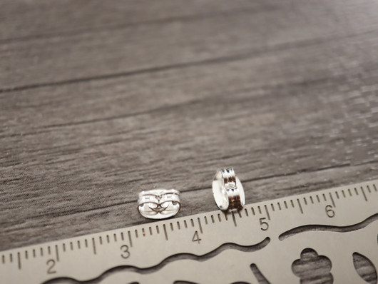 Korvakorun tausta, 6x4.5mm, kirkashopea/925, 10kpl