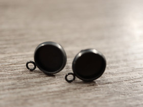 Korvakorutappi lenkillä kapussille, 8mm, musta/rst, 1pari