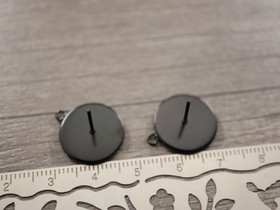 Korvakorutappi lenkillä kapussille, 14mm, musta/rst, 1pari