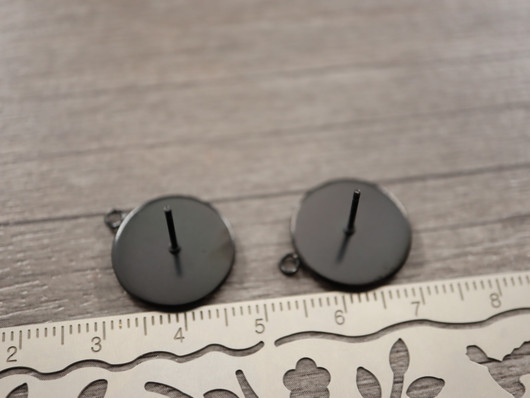 Korvakorutappi lenkillä kapussille, 14mm, musta/rst, 1pari