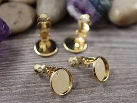 Korvakoruklipsi kapussille, 12mm, kulta/rst, 1pari