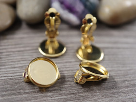 Korvakoruklipsi kapussille, 12mm, kulta/rst, 1pari