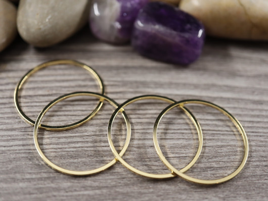 Linkki ympyrä, 25x1mm, umpi, 24K/vaaleakulta, 1kpl