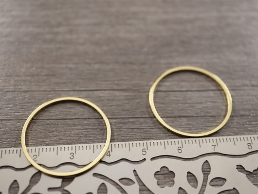 Linkki ympyrä, 25x1mm, umpi, 24K/vaaleakulta, 1kpl