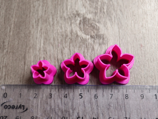 Muotti kukka, 10mm/15mm/20mm, 1setti