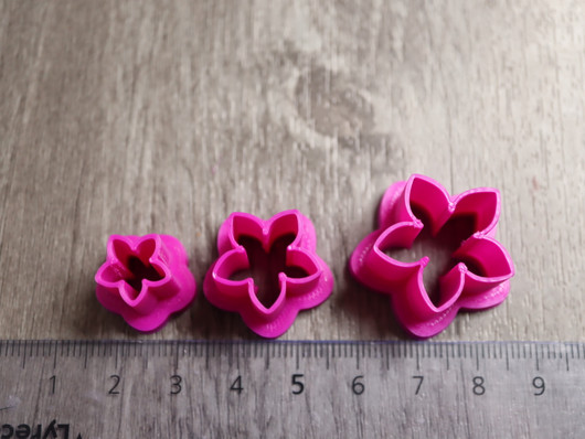 Muotti kukka, 10mm/15mm/20mm, 1setti