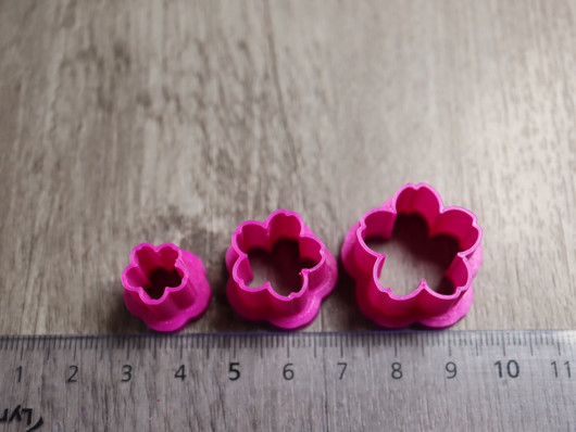 Muottisetti kukka, 10mm/15mm/20mm, 1setti