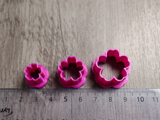 Muottisetti kukka, 10mm/15mm/20mm, 1setti