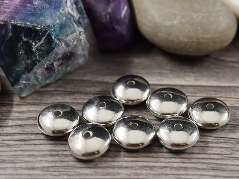 Akryylihelmi litteä, 13x5mm, hopea, 20kpl