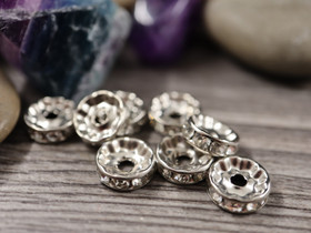 Rondelli strassi, 10mm, kromi, 20kpl