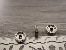 Rondelli strassi, 10mm, kromi, 20kpl