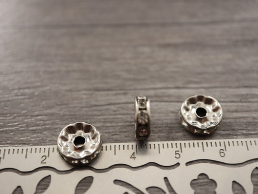 Rondelli strassi, 10mm, kromi, 20kpl