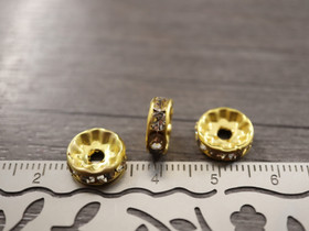 Rondelli strassi, 10mm, kulta, 20kpl
