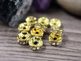 Rondelli strassi, 8mm, kulta, 20kpl