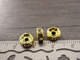 Rondelli strassi, 8mm, kulta, 20kpl