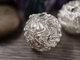 Metallihelmi kerä, 20mm, kirkashopea, 1kpl