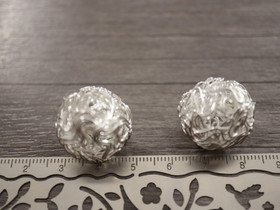 Metallihelmi kerä, 20mm, kirkashopea, 1kpl