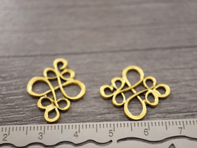 Kuvioriipus/linkki, 21x18mm, kulta, 1kpl