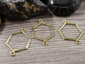 Hexagonriipus/ linkki, 25x17mm, vaaleakulta, 1kpl