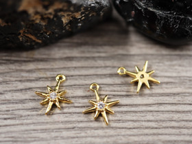 Strassiriipus tähti, 11x9mm, 18K/vaaleakulta, 1kpl