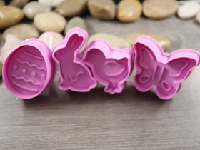 Muotti leimasin setti pääsiäinen, eri kokoja, vaaleanliila, 4kpl POSTIPAKETTI TOIMITUS