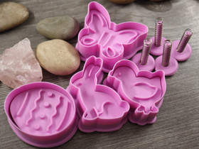 Muotti leimasin setti pääsiäinen, eri kokoja, vaaleanliila, 4kpl POSTIPAKETTI TOIMITUS