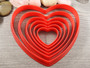 Muottisetti sydän, erikokoja, punainen, 1setti