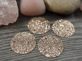 Paljetti/riipus, 20mm, ruusukulta, 1kpl