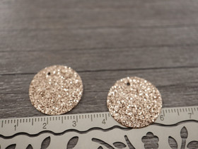 Paljetti/riipus, 20mm, ruusukulta, 1kpl