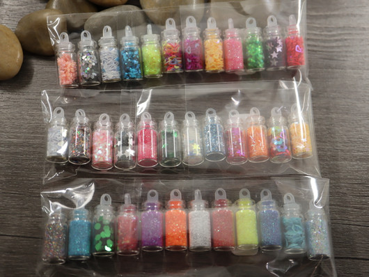 Glitter/hile setti,  12x2g, 1 setti