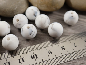 Silikonihelmi marmori, 12mm, valkoharmaa, 1kpl