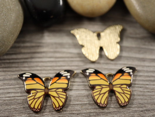 Perhonenriipus, 16x22mm, moniväri, 1kpl