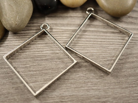 Riipus/korukehys neliö, 48x44mm, kromi, 1kpl