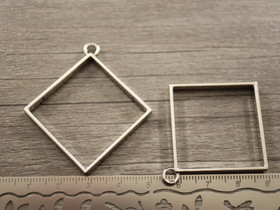 Riipus/korukehys neliö, 48x44mm, kromi, 1kpl