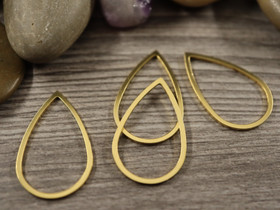 Linkki pisara, 26x17x1mm, umpi, kulta/rst, 1kpl