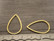 Linkki pisara, 26x17x1mm, umpi, kulta/rst, 1kpl