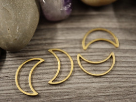 Linkki kuu, 15.5x10x1mm, umpi, kulta/rst, 10kpl