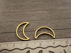 Linkki kuu, 15.5x10x1mm, umpi, kulta/rst, 10kpl