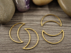 Linkki kuu,  20.5x14x1mm, umpi, kulta/rst, 1kpl