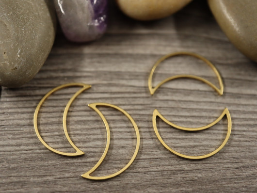 Linkki kuu,  20.5x14x1mm, umpi, kulta/rst, 1kpl