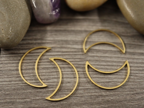Linkki kuu,  20.5x14x1mm, umpi, kulta/rst, 1kpl