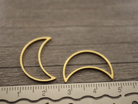 Linkki kuu,  20.5x14x1mm, umpi, kulta/rst, 1kpl