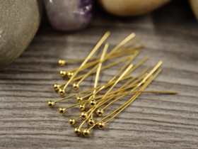 Korupiikki pallopää, 25x0.5mm, kulta, 100kpl